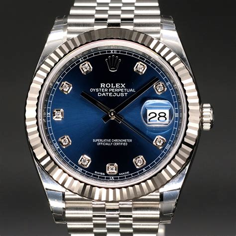 rolex datejust blsck and blue|Rolex Datejust blue face 41mm.